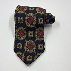 Emporio Armani Men’s 100% Silk Tie Necktie Geometric Classic Blue